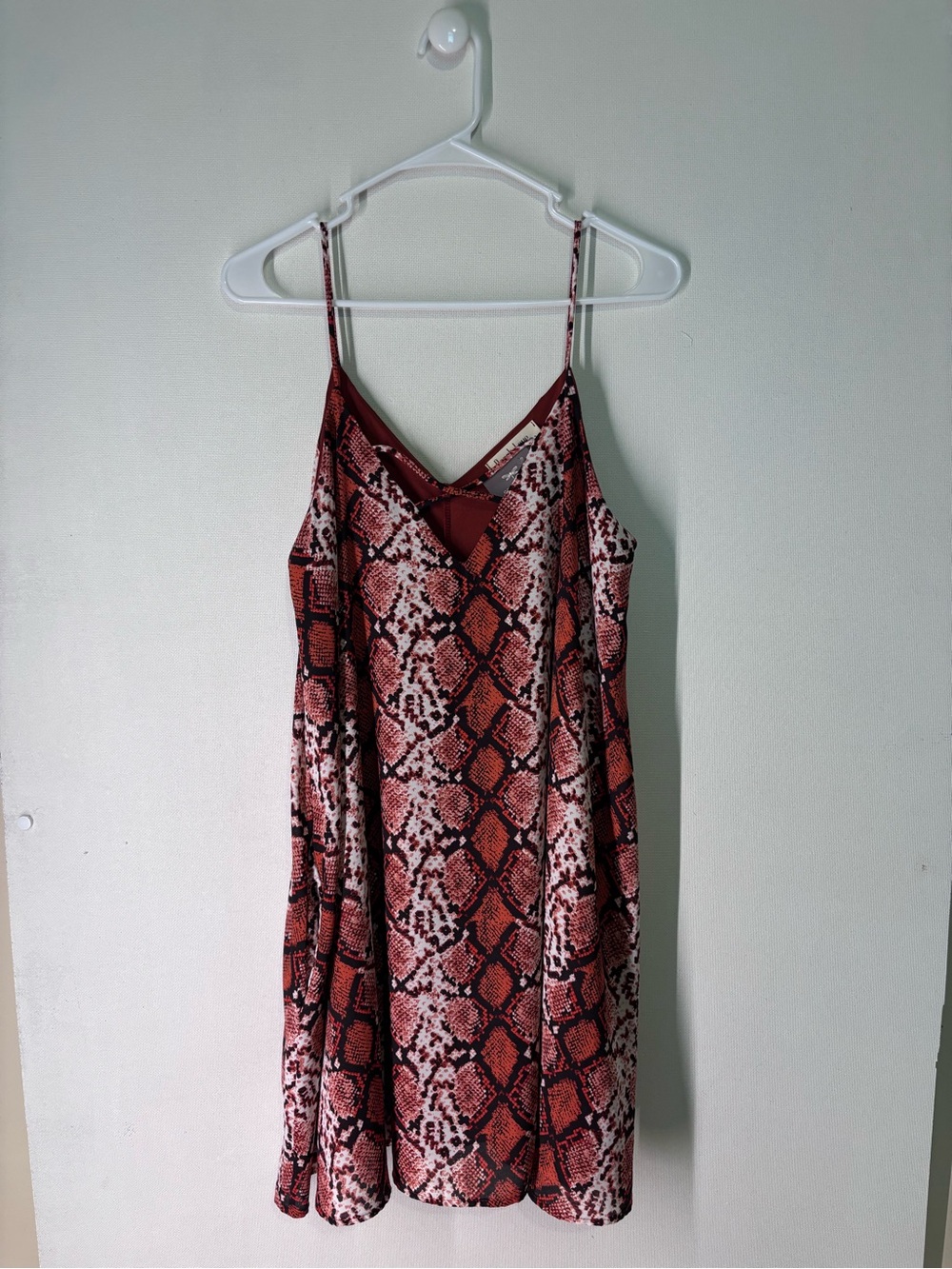 Peach Love California Red & Black Snake Print Dress